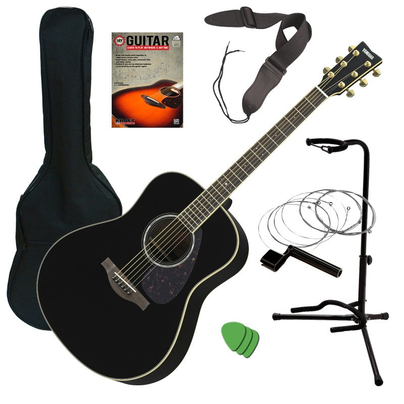 Yamaha LL6 ARE Acoustic-Electric Guitar - Black GUITAR ESSENTIALS BUNDLE