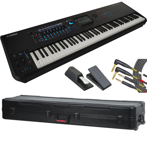 Collage showing components in Yamaha Montage M8x Synthesizer STAGE RIG