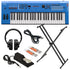 Yamaha MX49 Music Synthesizer - Blue KEY ESSENTIALS BUNDLE