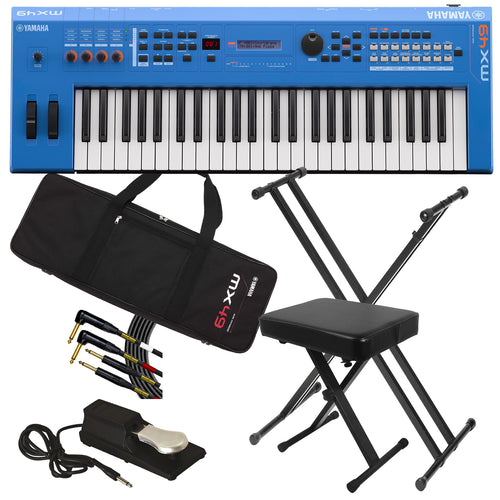 Yamaha MX49 Music Synthesizer - Blue STAGE ESSENTIALS BUNDLE