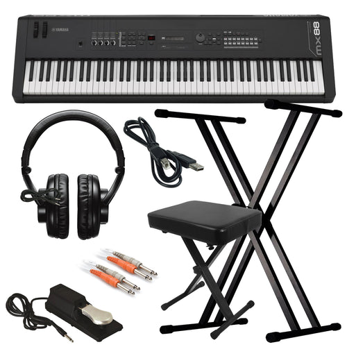 Yamaha MX88 Music Synthesizer - Black KEY ESSENTIALS BUNDLE