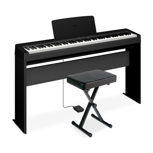 Yamaha P-143LXB Digital Piano Bundle with Stand, Bench and Pedal - Black