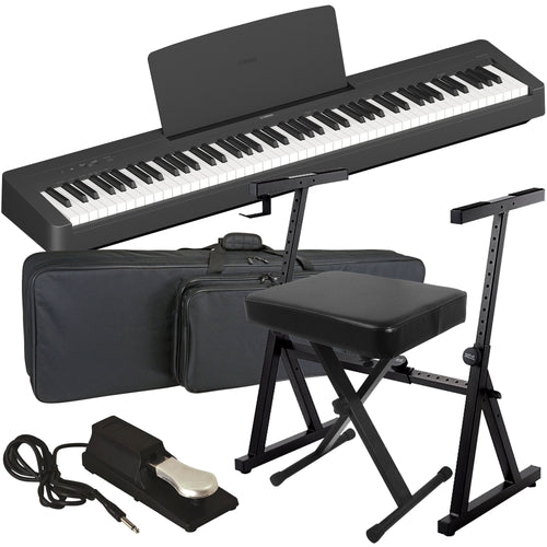Yamaha P-145BT Digital Piano - Black STAGE ESSENTIALS BUNDLE
