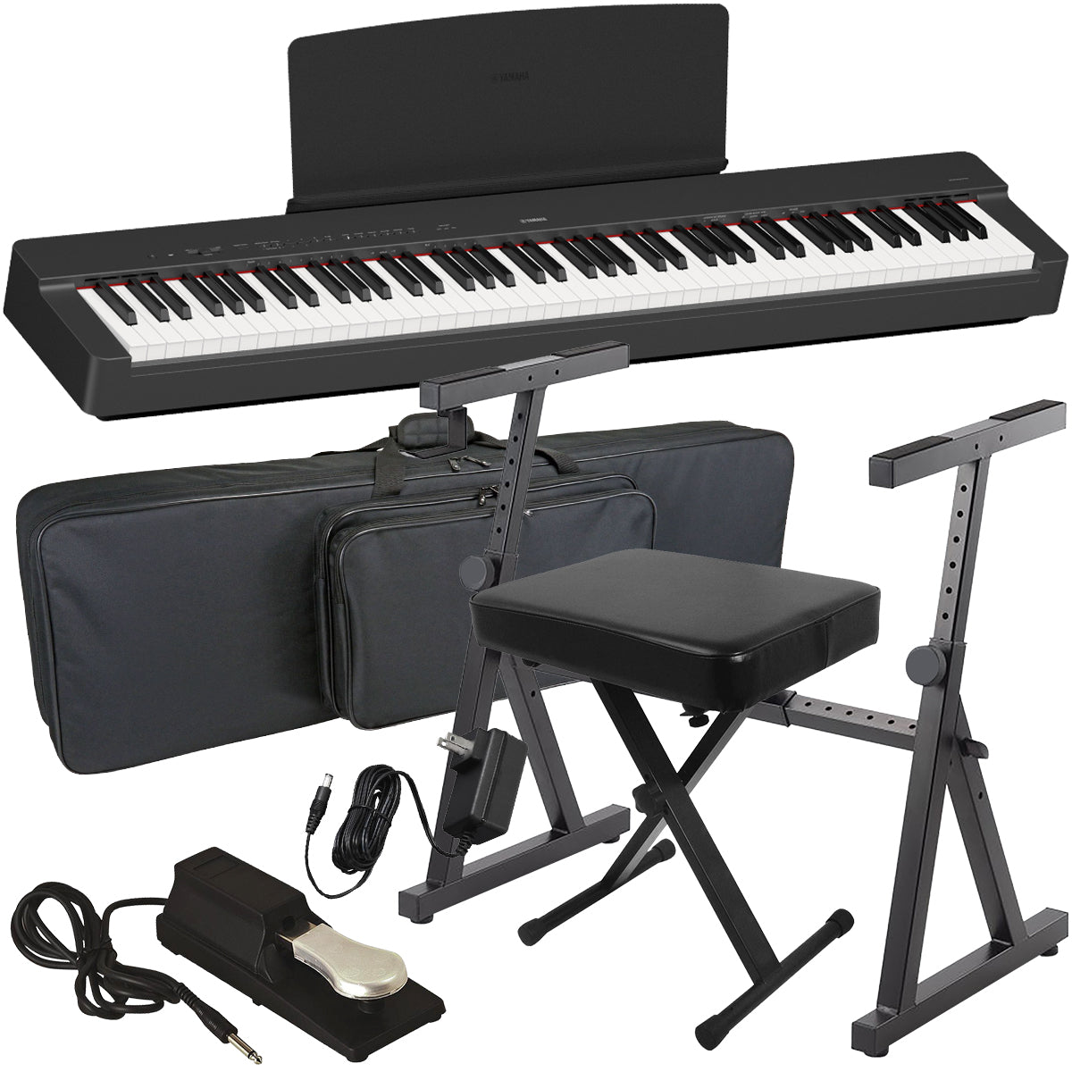 Yamaha P-225 Digital Piano - Black STAGE ESSENTIALS BUNDLE – Kraft