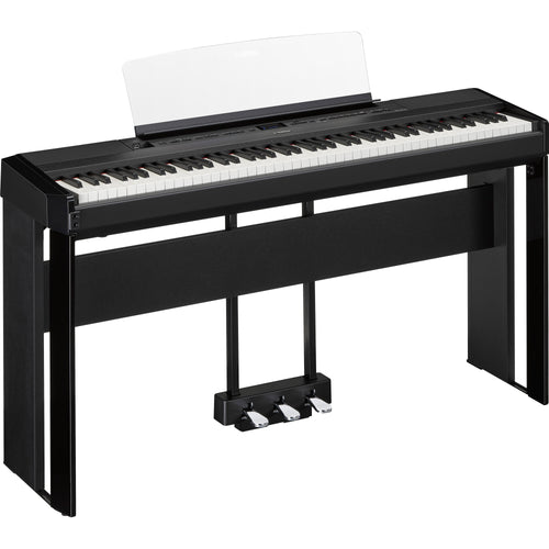 Yamaha P-525B Digital Piano with L-515B Stand and LP-1B Triple Pedal - Black