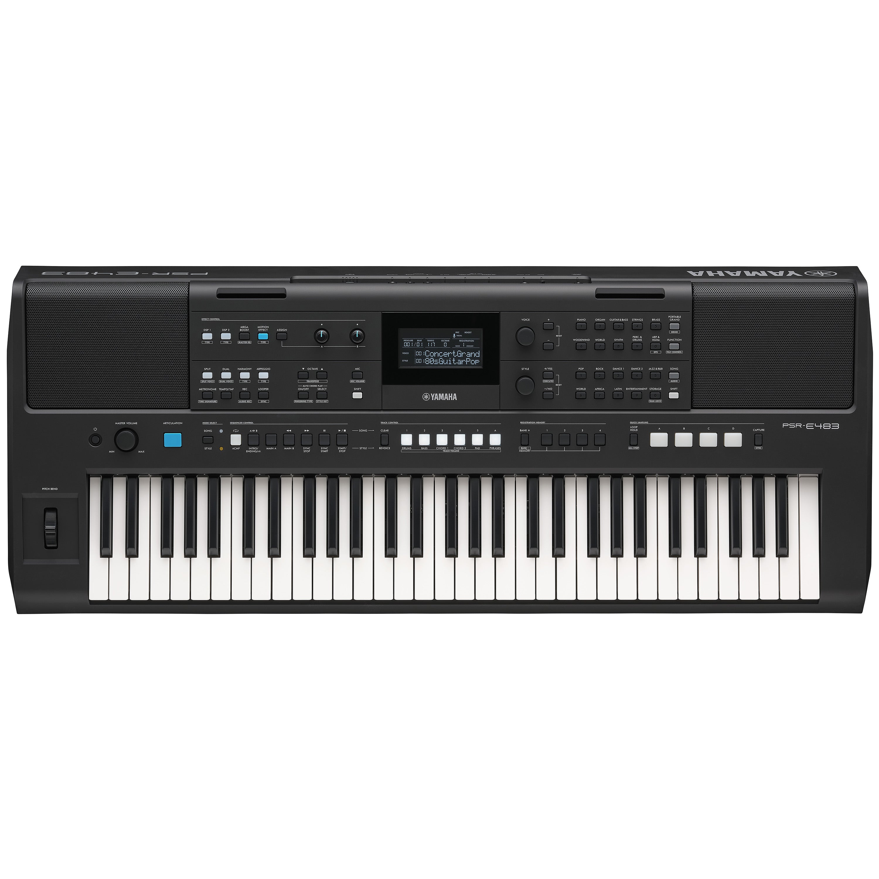 Yamaha PSRE483 61-Note Portable Keyboard KEY ESSENTIALS BUNDLE