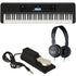 Collage of the Yamaha PSRE320 Portable Keyboard with Power Adapter KEY ESSENTIALS BUNDLE