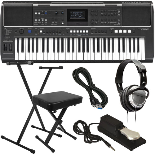 Yamaha PSR-I610 Portable Keyboard for Indian Music KEY ESSENTIALS BUNDLE