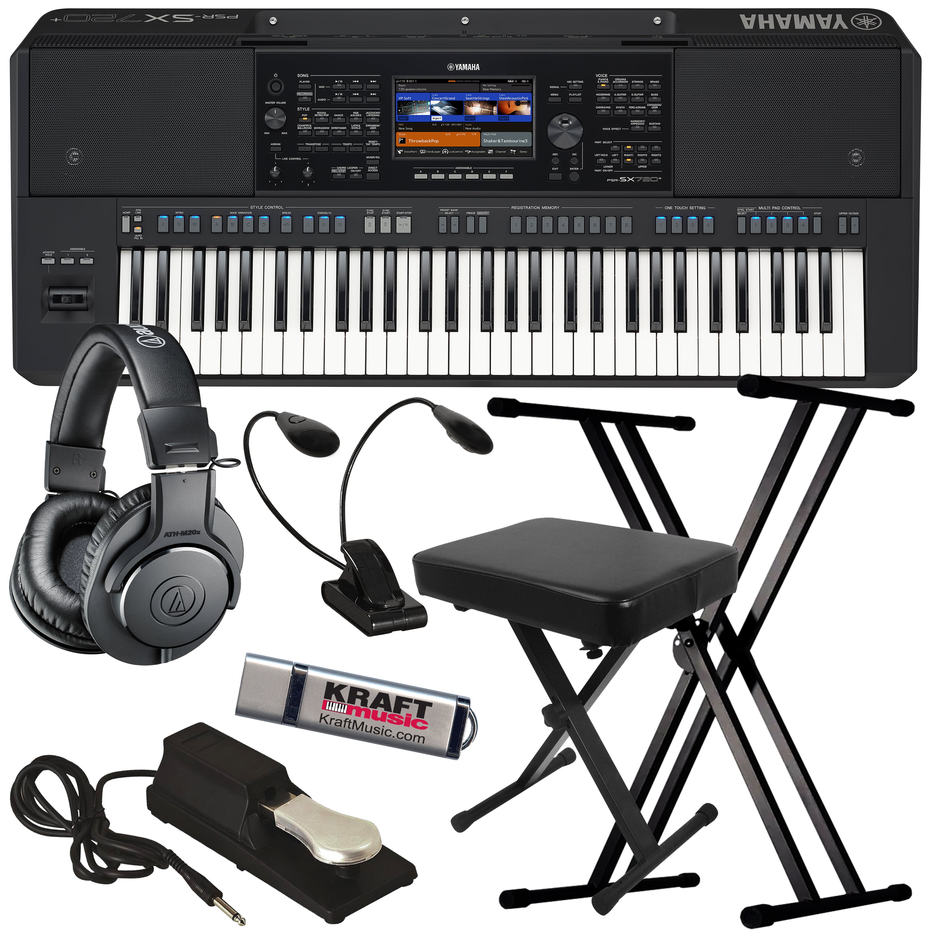 Yamaha PSR-SX720+ 61-key Arranger Keyboard KEY ESSENTIALS BUNDLE