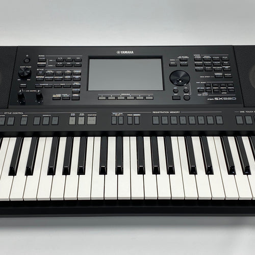 Yamaha keyboard on a white background