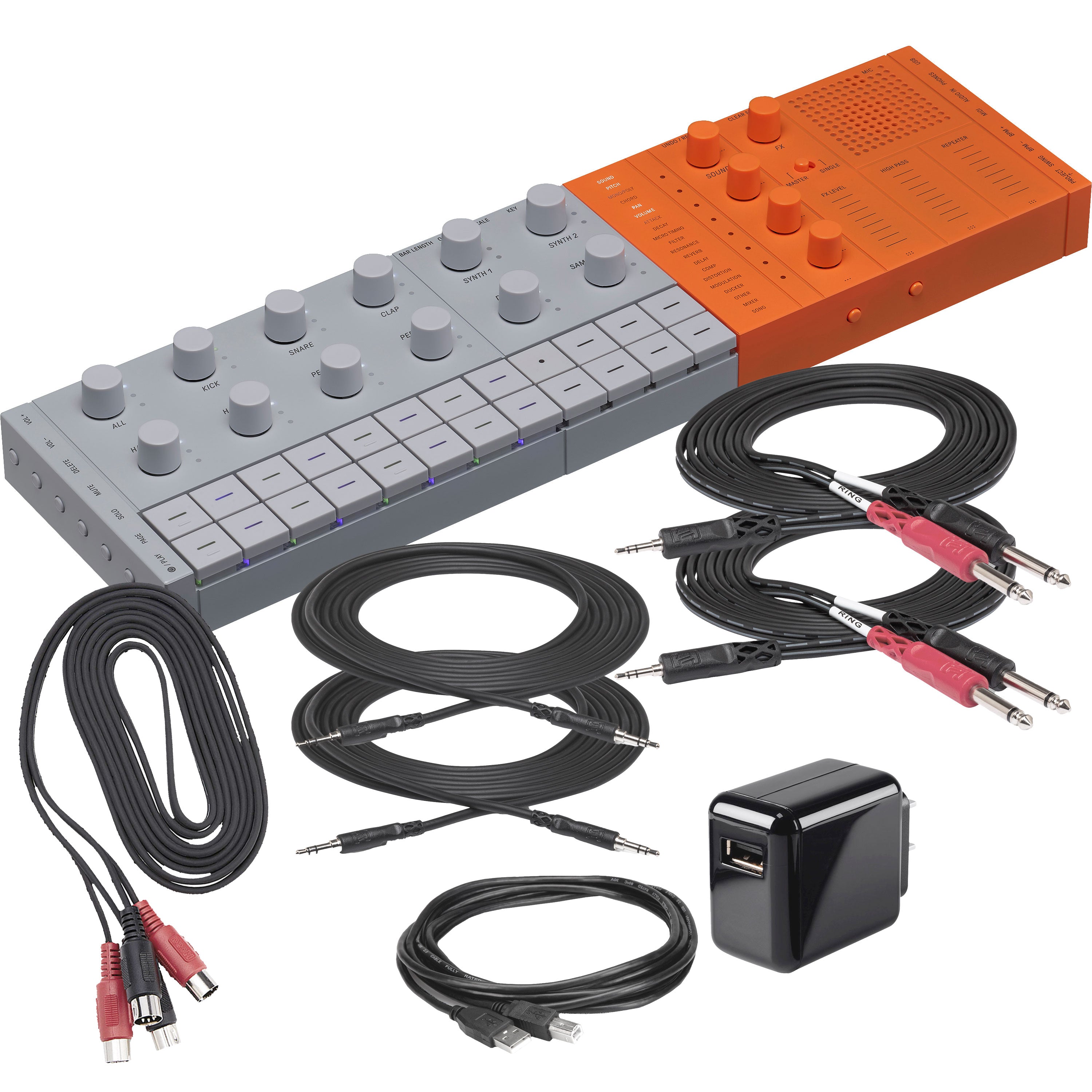Yamaha Seqtrak Mobile Music Ideastation - Orange/Gray POWER & CABLE KIT