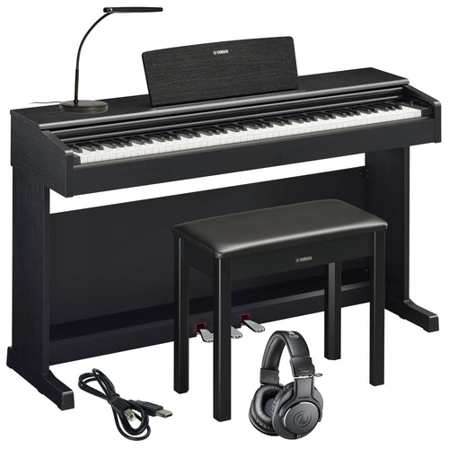 Yamaha Arius YDP-145 Digital Piano - Black COMPLETE HOME BUNDLE
