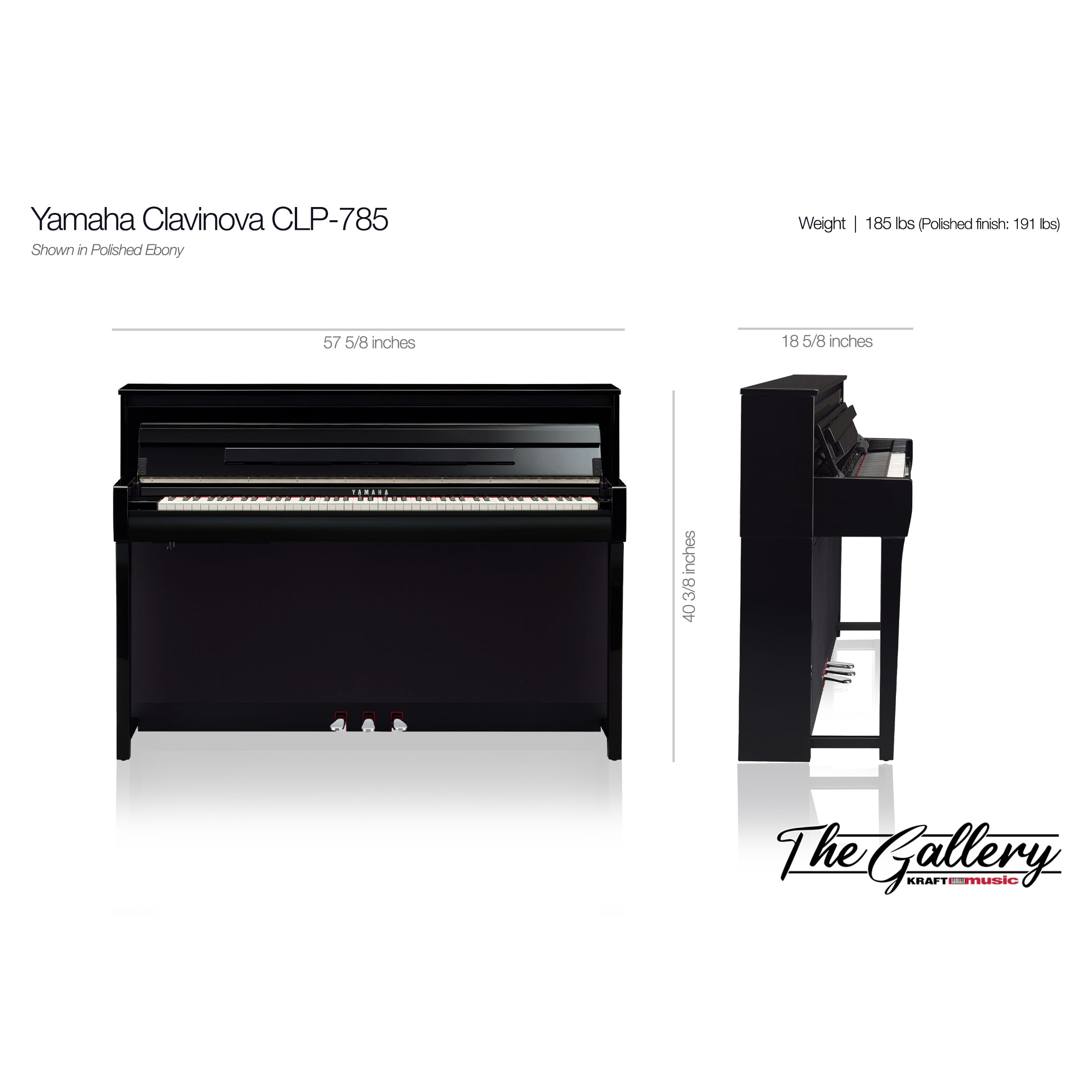 Yamaha Clavinova CLP-785 Digital Piano - Polished Ebony – Kraft Music