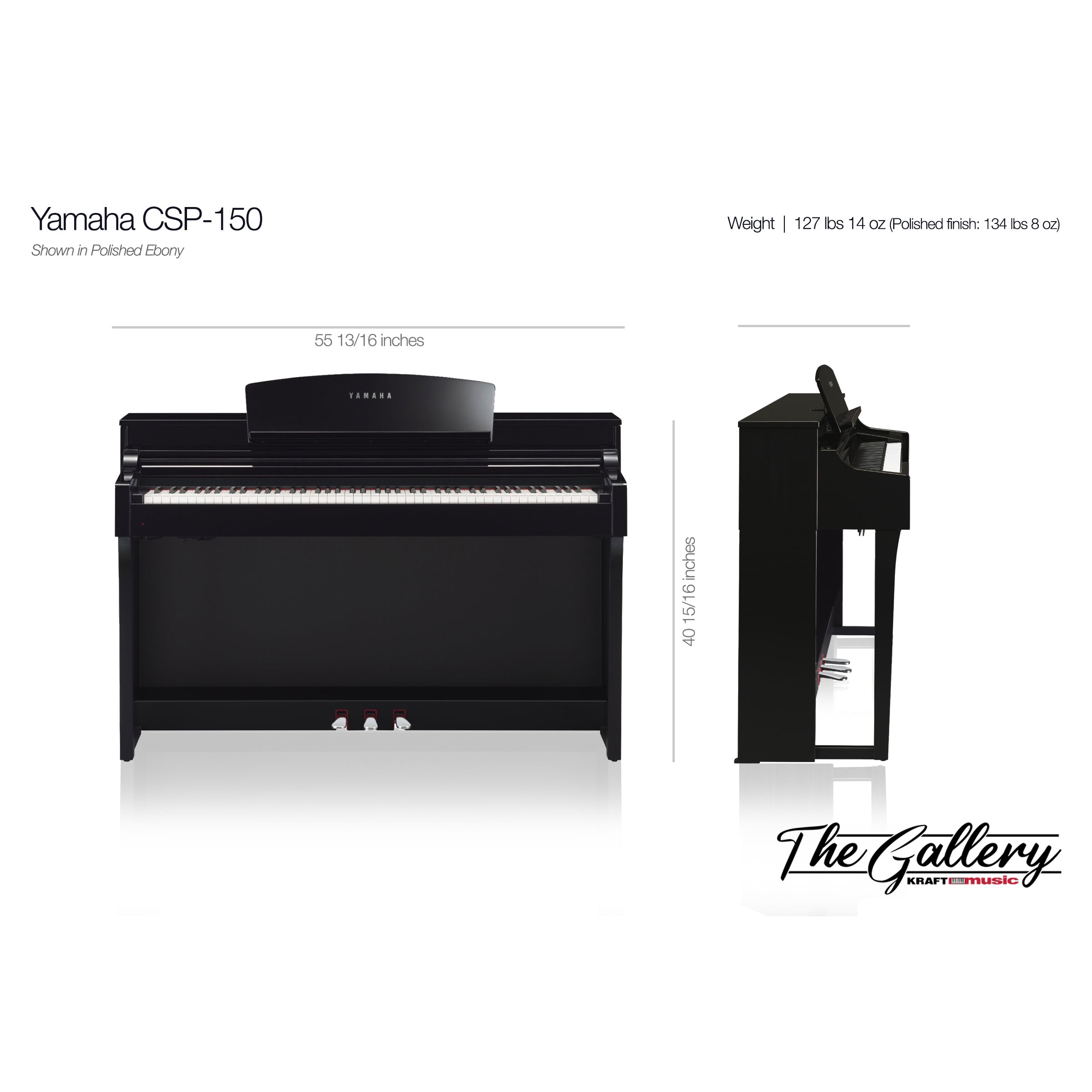Yamaha Clavinova CSP-150 Digital Piano - Polished Ebony – Kraft Music