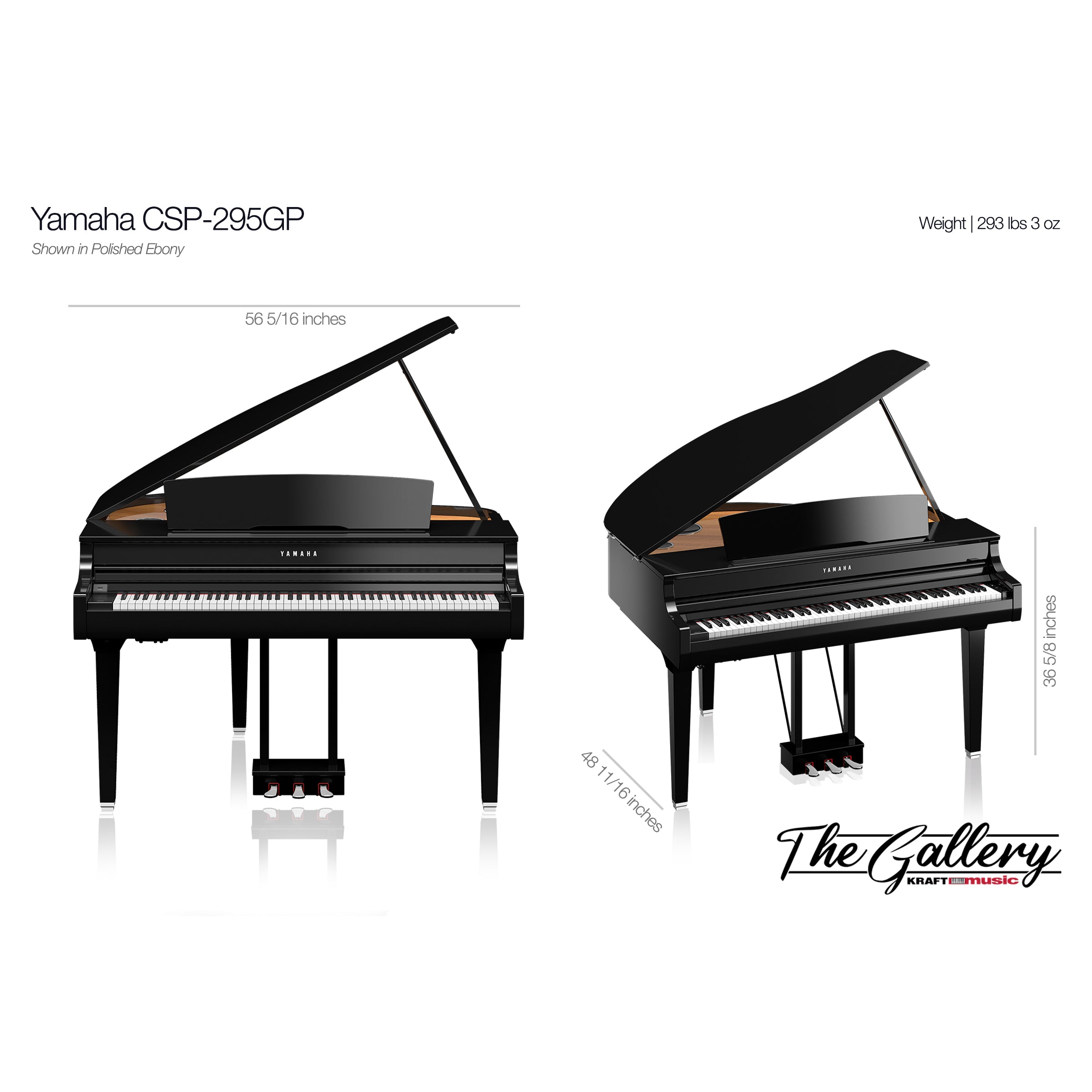Yamaha Clavinova CSP-295GP Digital Grand Piano - Polished Ebony – Kraft  Music