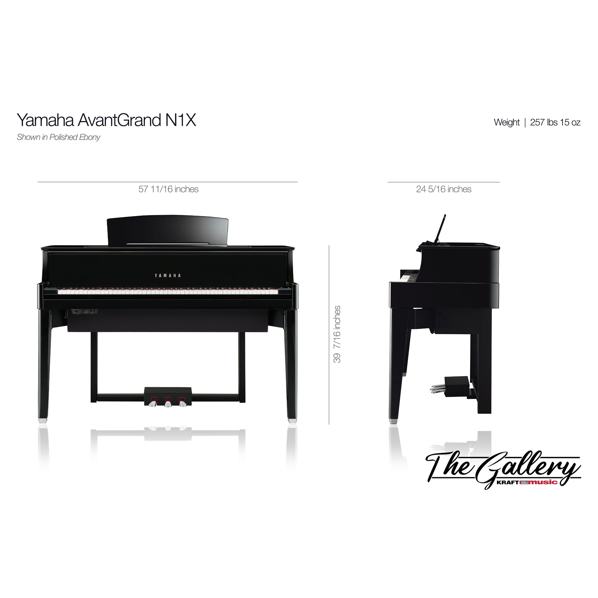 Yamaha AvantGrand N1X Hybrid Piano - Polished Ebony – Kraft Music