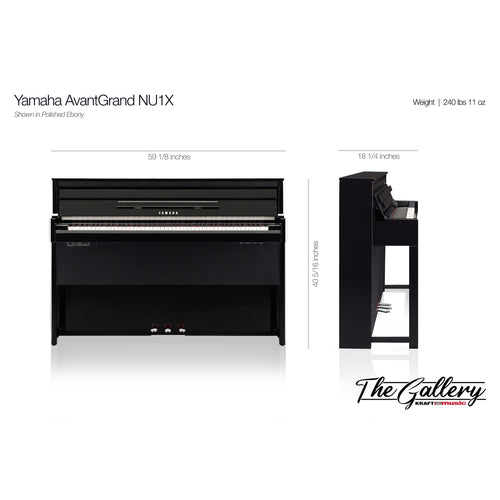 Yamaha AvantGrand NU1X Hybrid Piano - Dimensions 