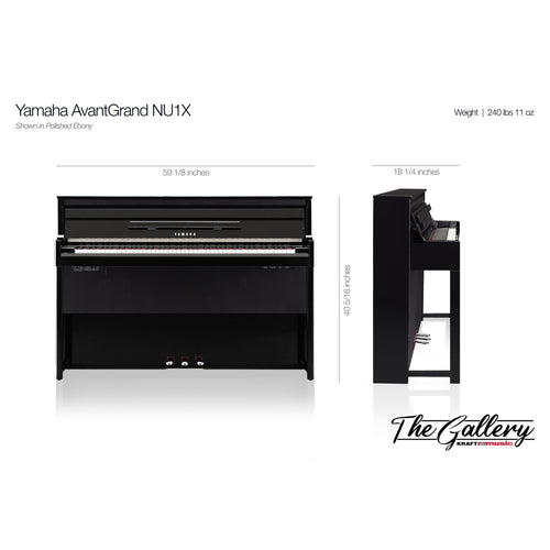 Yamaha AvantGrand NU1X Hybrid Piano - Dimensions