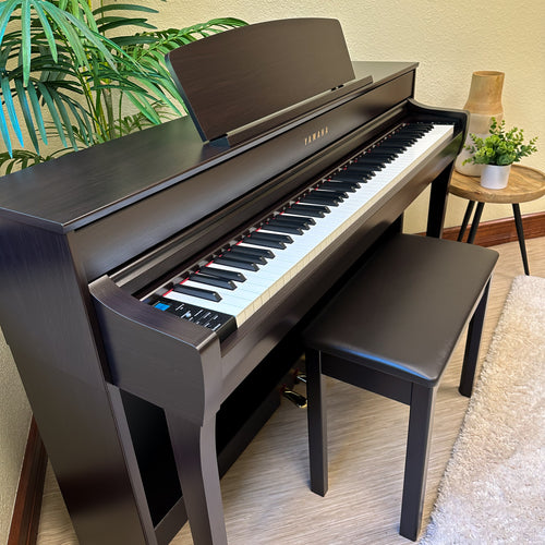 Yamaha Clavinova CLP-745 Digital Piano - Rosewood - right facing from the side