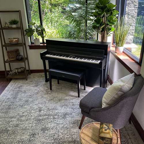 Yamaha Clavinova CLP-885 Digital Piano - Matte Black in a stylish room, view 6