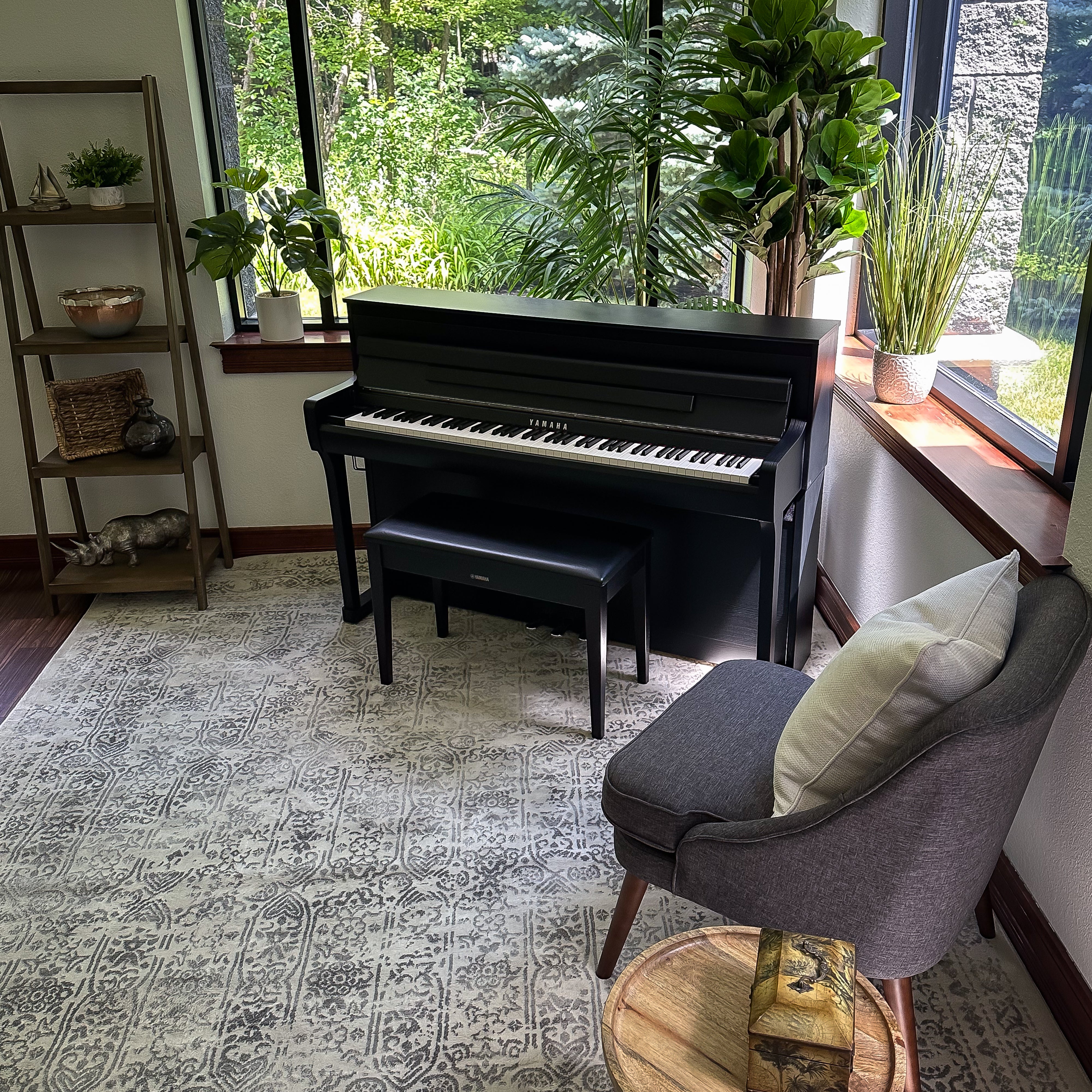 Yamaha Clavinova CLP-885 Digital Piano - Matte Black in a stylish room, view 6