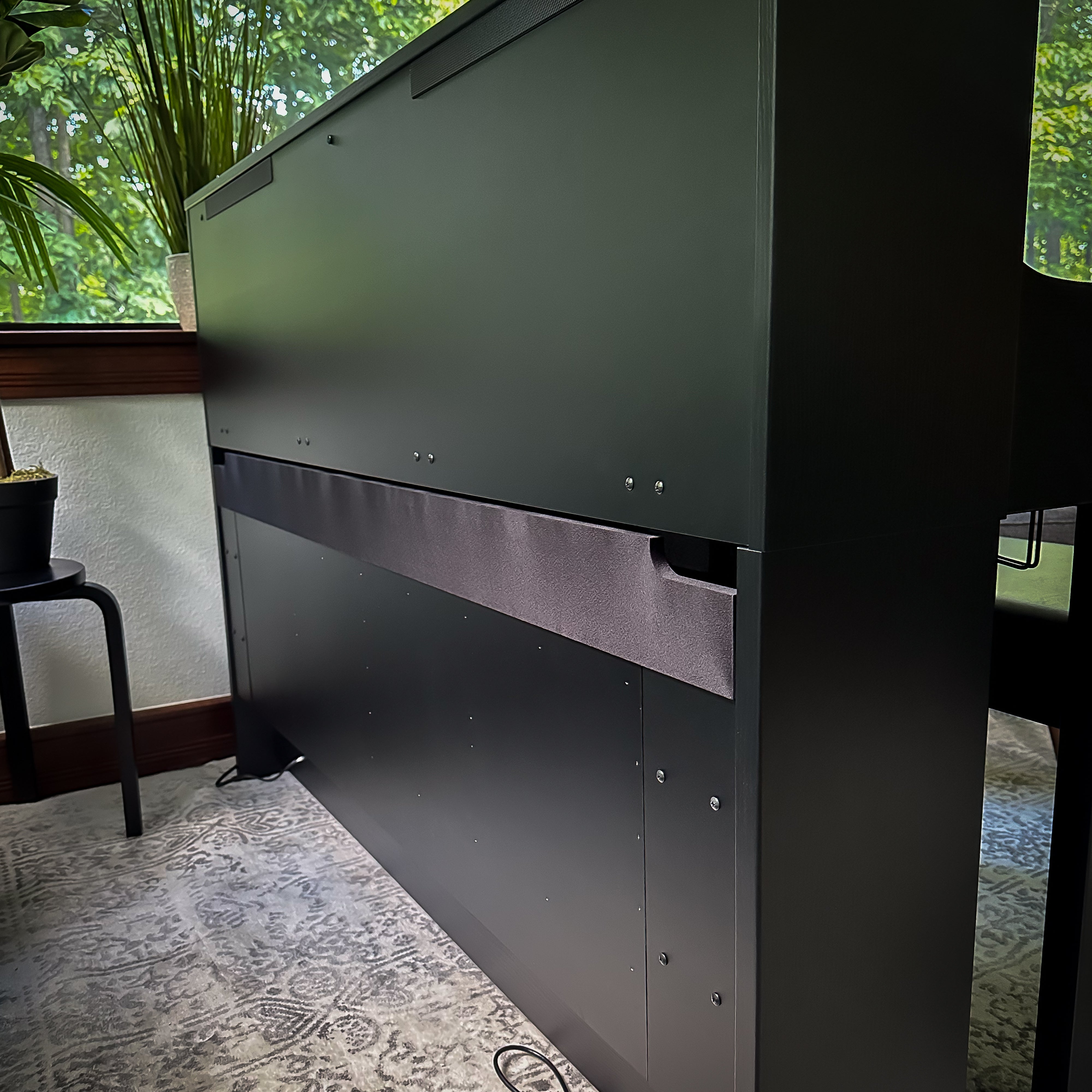 Yamaha Clavinova CLP-885 Digital Piano - Matte Black, back view