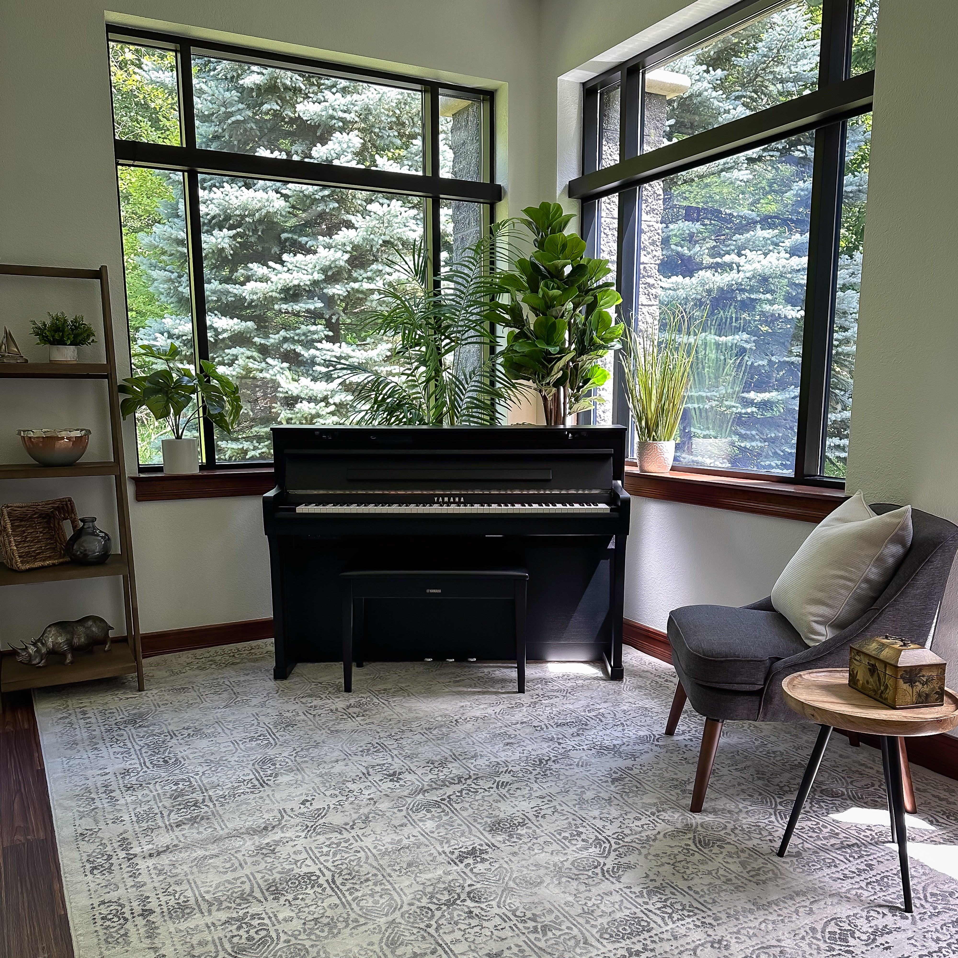 Yamaha Clavinova CLP-885 Digital Piano - Matte Black in a stylish room, view 3