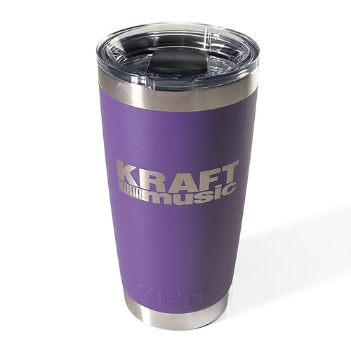 Back of YETI Tumber with Kraft Music Logo