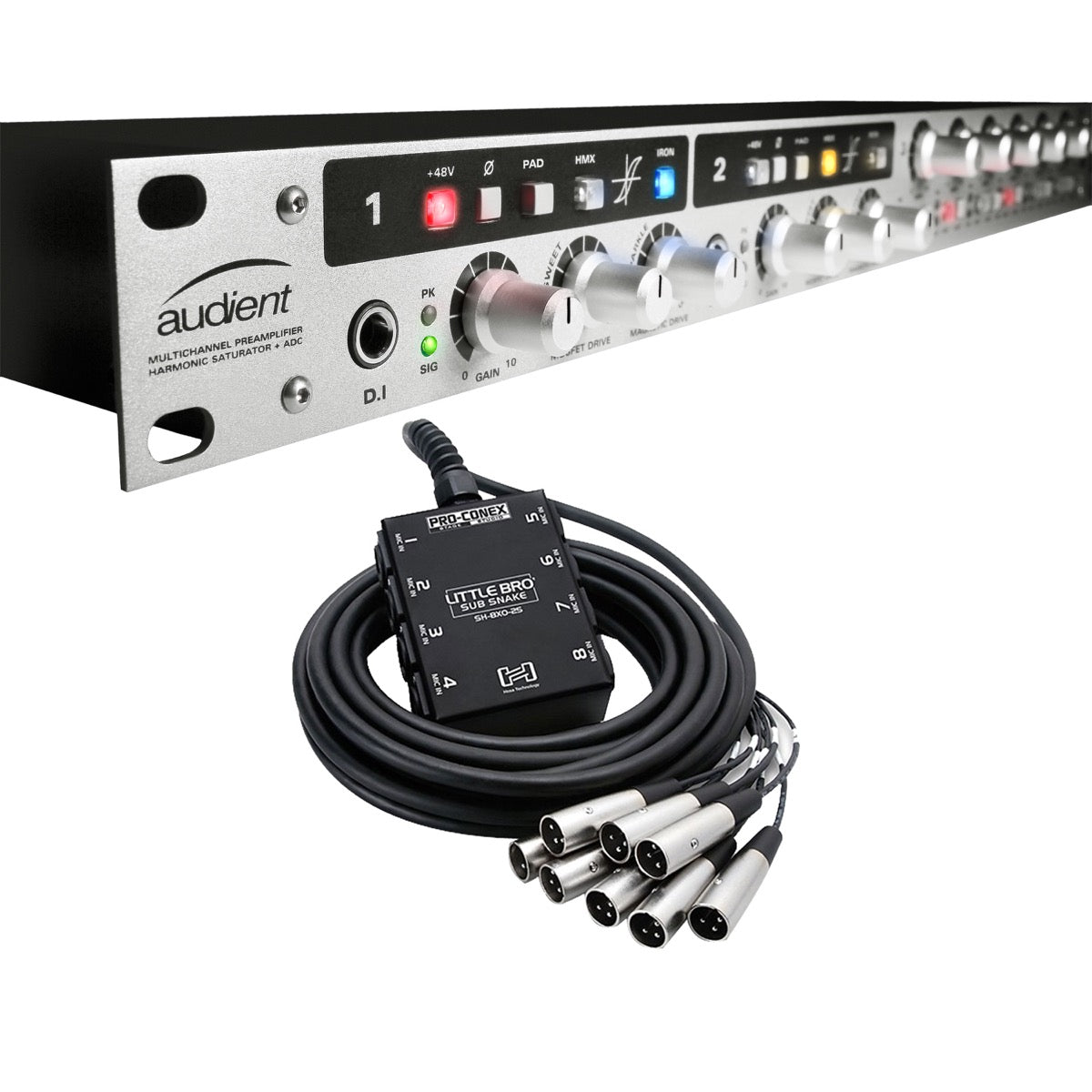 Audient ASP800 8-Channel Mic Preamp SUB SNAKE RIG – Kraft Music