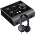 Collage showing components in Audient iD4 MkII 2in/2out USB-C Audio Interface STUDIO KIT