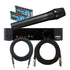 Collage of the components in the AKG DMS100 Handheld Wireless Microphone System BONUS PAK bundle