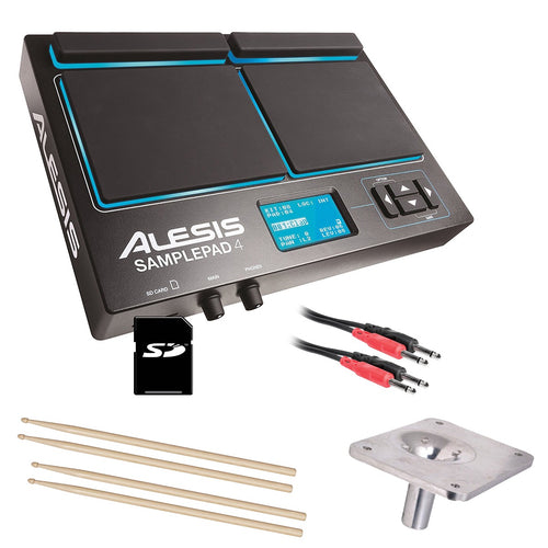 Collage image of the Alesis SamplePad 4 STAGE KIT
