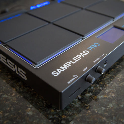 Right angle view of the Alesis SamplePad Pro