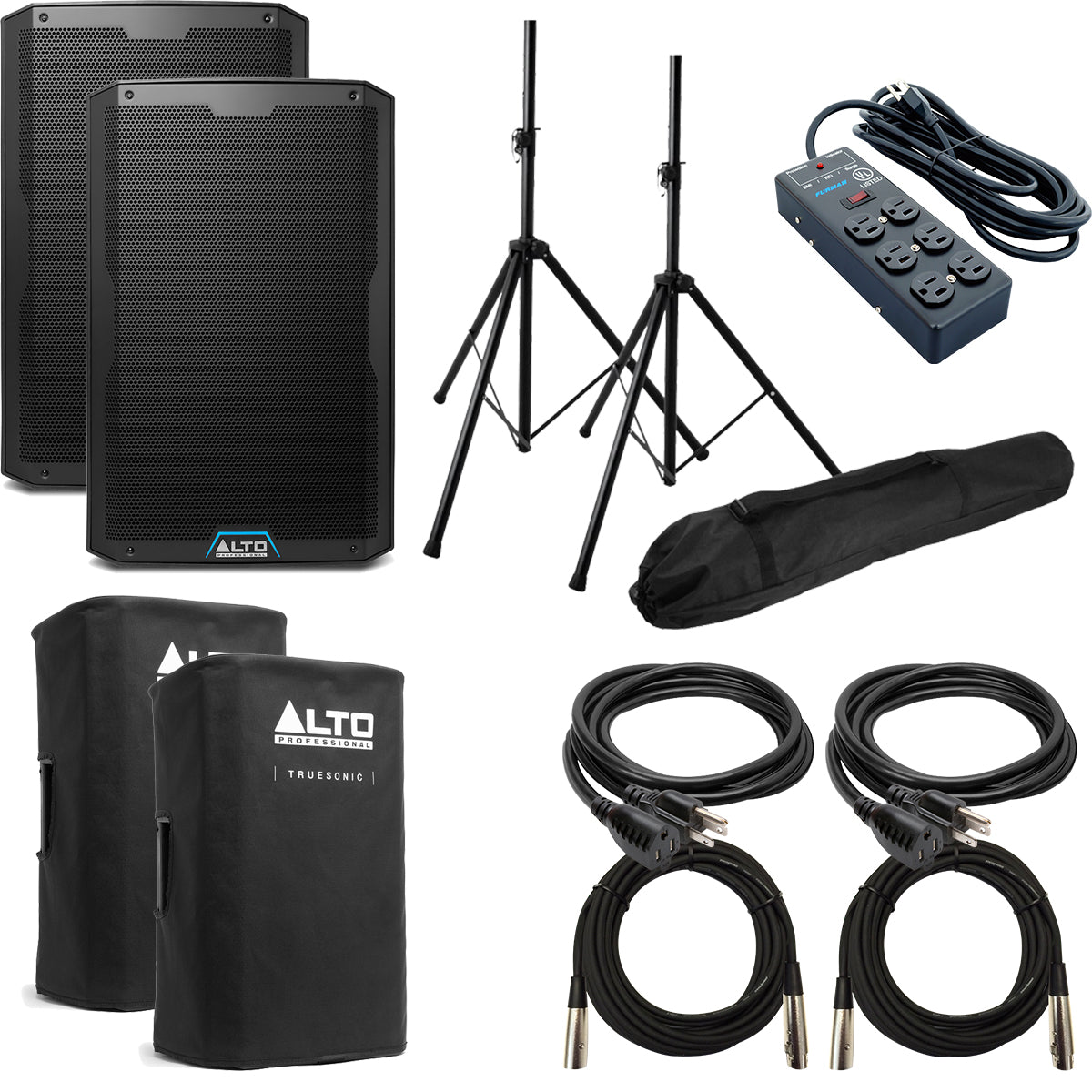 Collage image of the Alto TS415 15" 2-Way Powered Speaker STAGE RIG