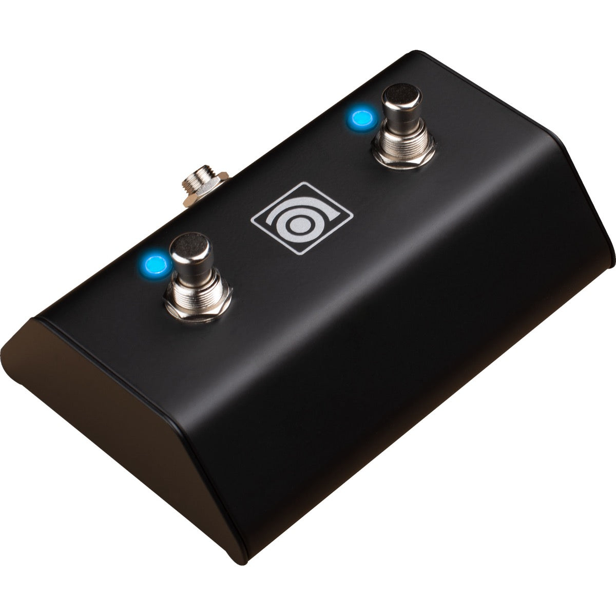 3/4 view of Ampeg AFS2 Two-Button Footswitch for Rocket Bass Amplifiers showing top, front and left side