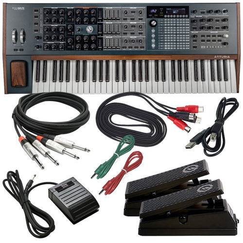 Bundle collage image of Arturia PolyBrute 6-Voice Polyphonic Analog Synthesizer CABLE KIT bundle