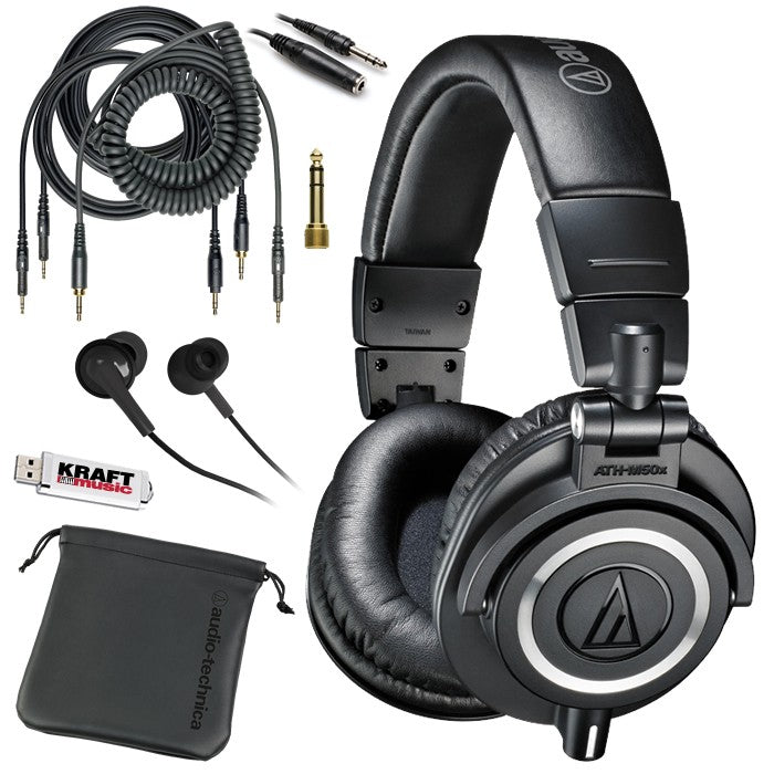 Audio-Technica ATH-M50x Professional Monitor Headphones BONUS PAK – Kraft  Music