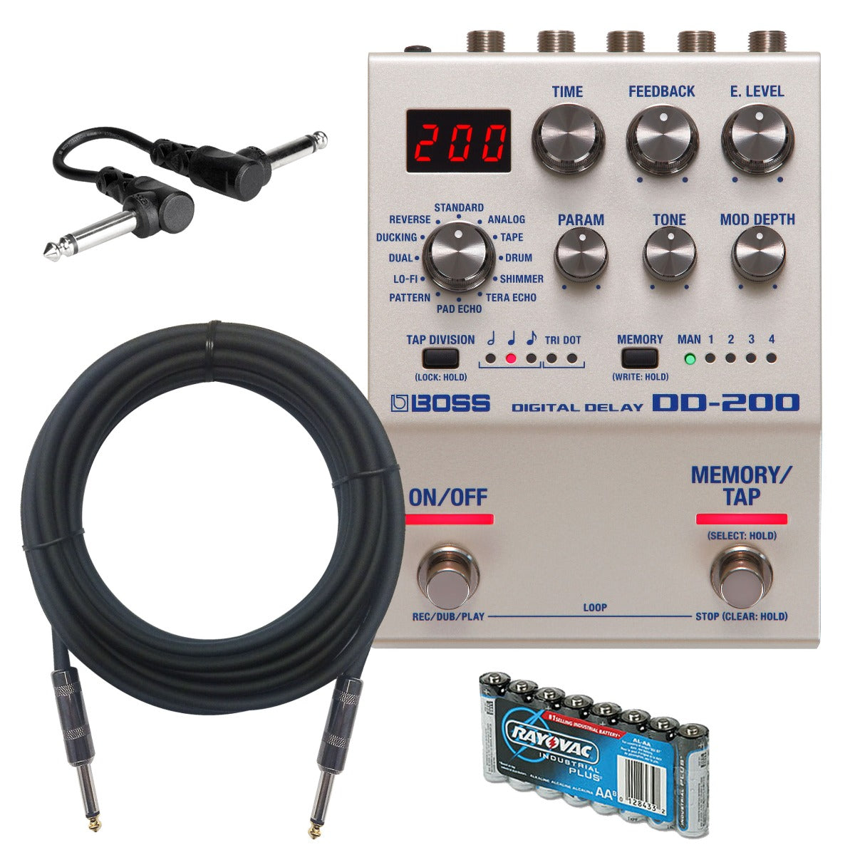 BOSS DD-200 Digital Delay Pedal BONUS PAK