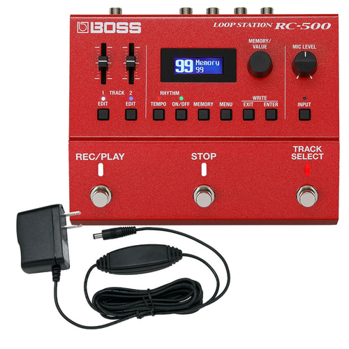 Bundle collage image of Boss RC-500 Loop Station Pedal POWER KIT