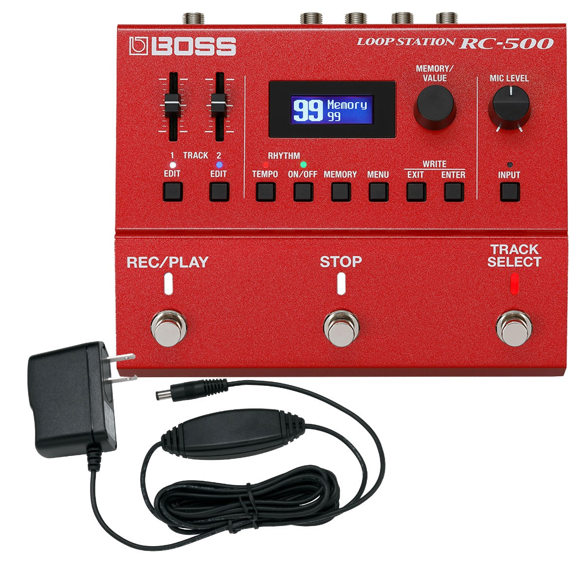 Bundle collage image of Boss RC-500 Loop Station Pedal POWER KIT