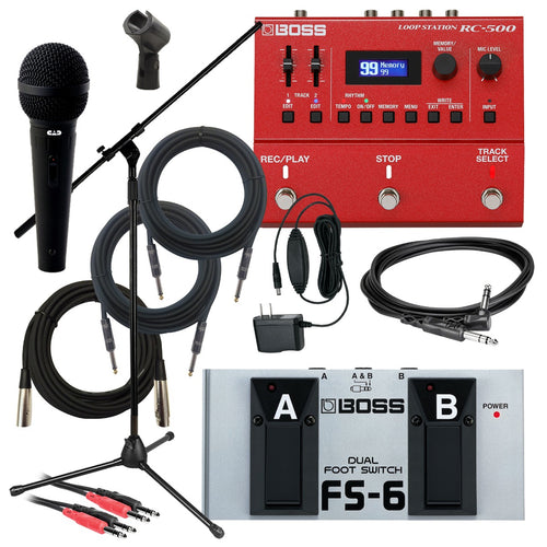 Bundle Collage image of Boss RC-500 Loop Station Pedal STAGE RIG bundle