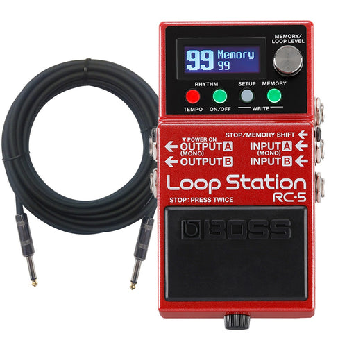Bundle collage image of Boss RC-5 Loop Station Pedal CABLE KIT bundle
