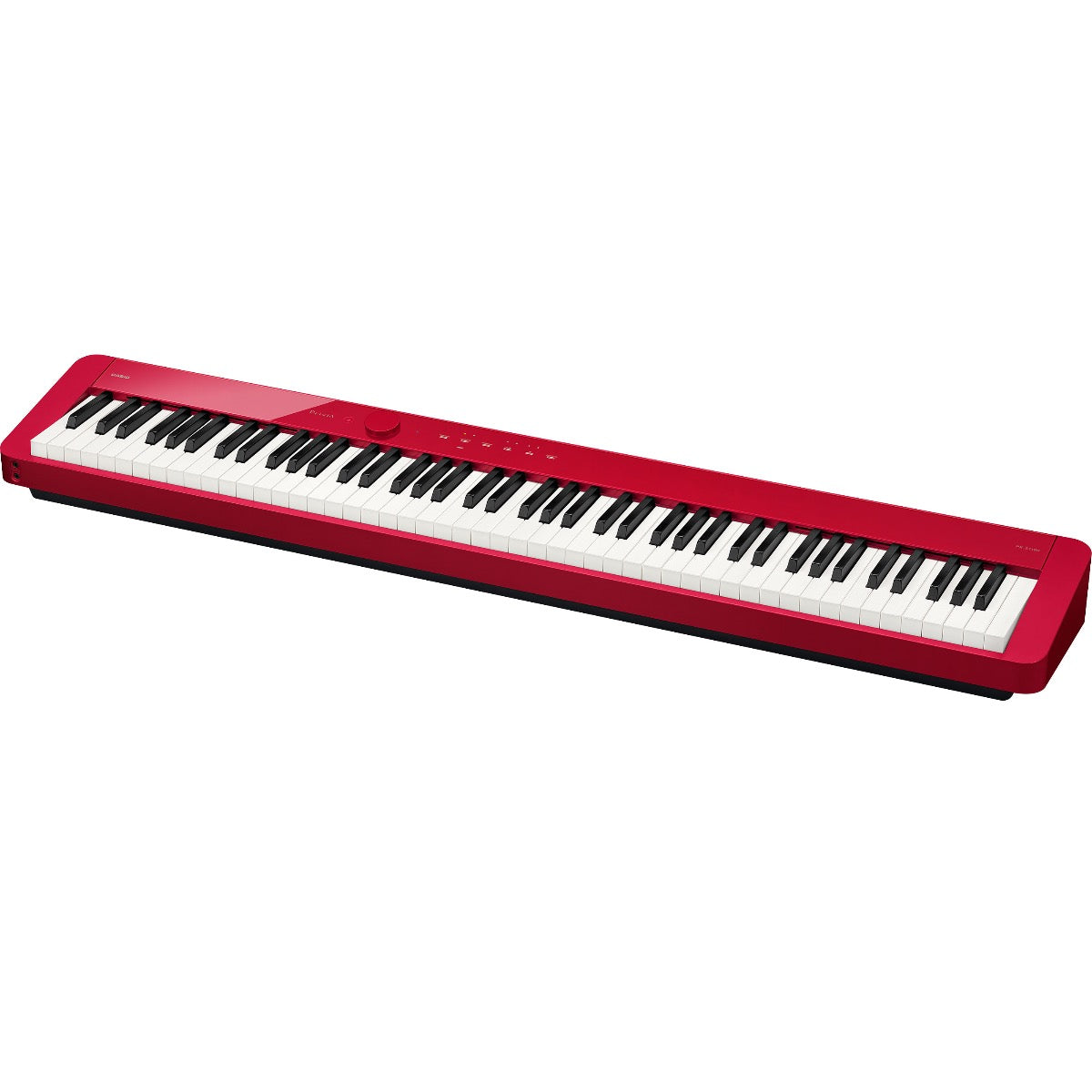 3/4 view of Casio Privia PX-S1100 Digital Piano - Red showing top, front and right side