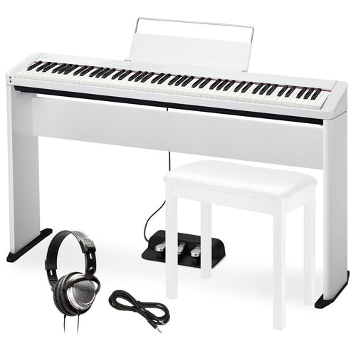 Collage image of the Casio Privia PX-S1100 Digital Piano - White COMPLETE HOME BUNDLE
