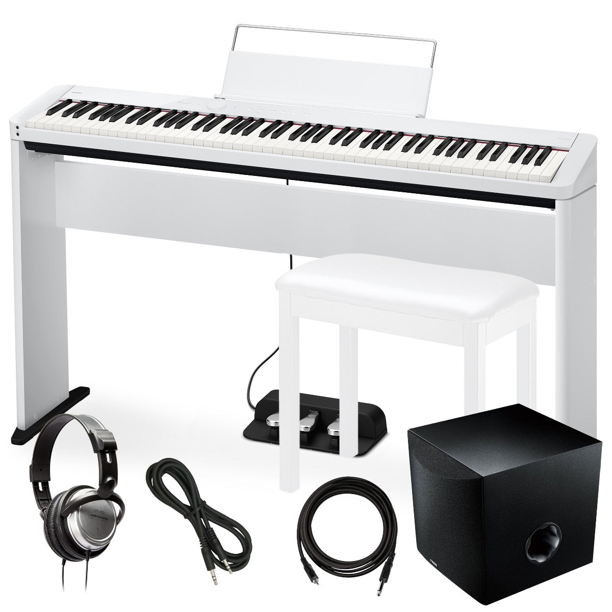 Casio Privia PX-S1100 Digital Piano - White COMPLETE HOME BUNDLE PLUS