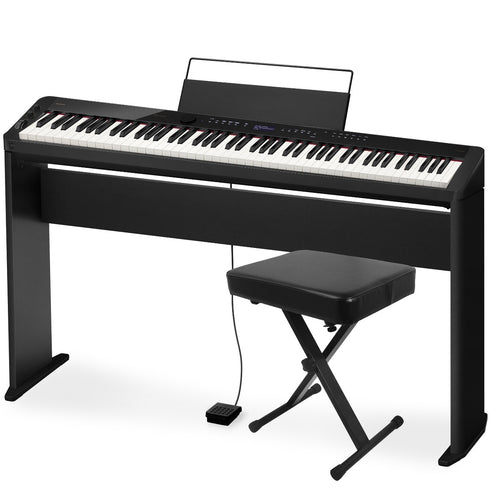 Collage of the components in the Casio PX-S3100 Digital Piano - Black HOME ESSENTIALS BUNDLE