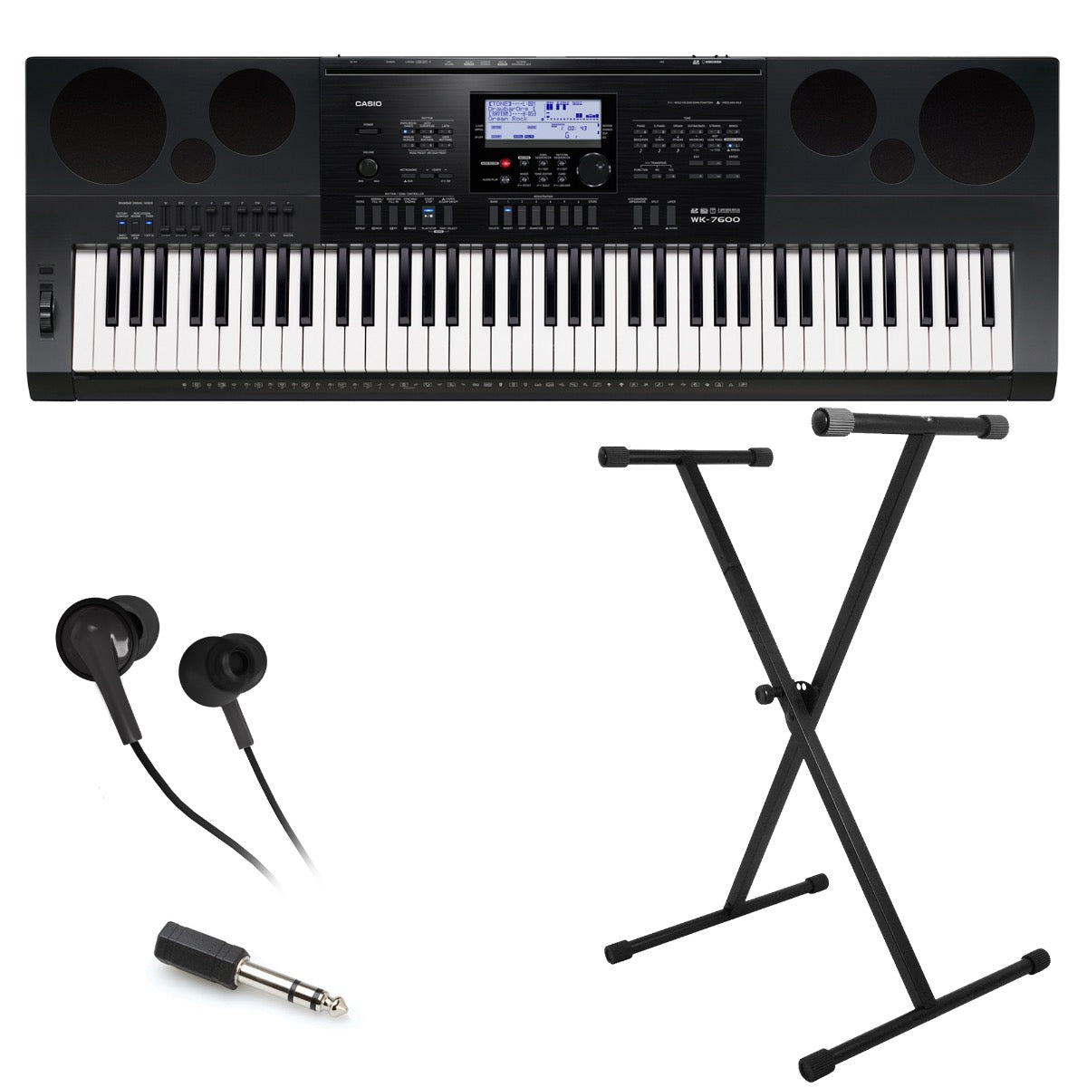 Casio WK 7600 Electronic Keyboard KEY ESSENTIALS BUNDLE Kraft Music