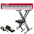 Collage image of the Casio Privia PX-S1100 Digital Piano - Red KEY ESSENTIALS BUNDLE