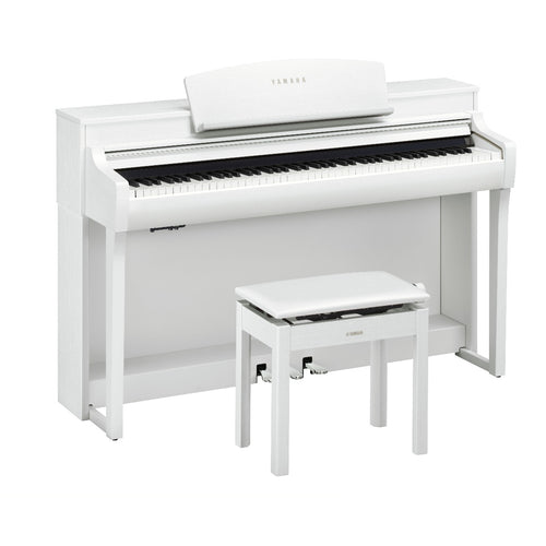 Yamaha Clavinova CSP255WH Digital Piano with Bench - Matte White, View 2