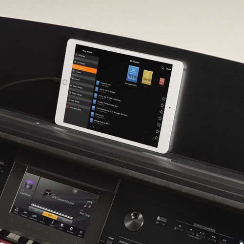 Yamaha Clavinova CVP-905 Digital Piano - Matte Black - Music Rest with Tablet (tablet not included)